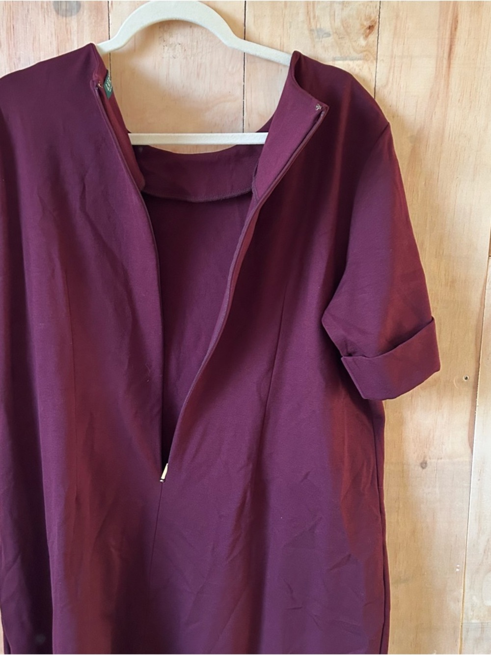 Lauren Ralph Lauren Women’s Plus Size 2X Shift Dress Burgundy Purple Gold #3592 - Picture 4 of 9